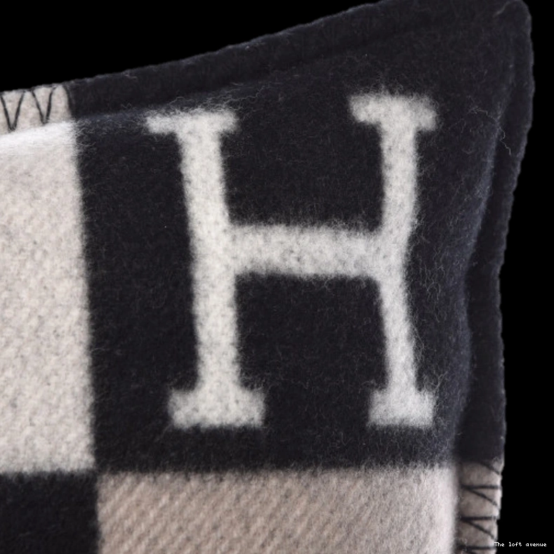STRIPE HERMES PILLOW WOOL THROW 0709